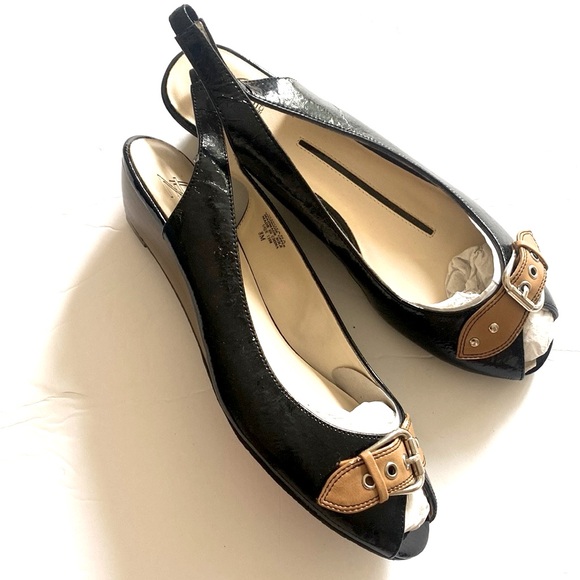 NEW New Directions peeptoe slingback wedge heels, Size 8 NWOT - Picture 1 of 7